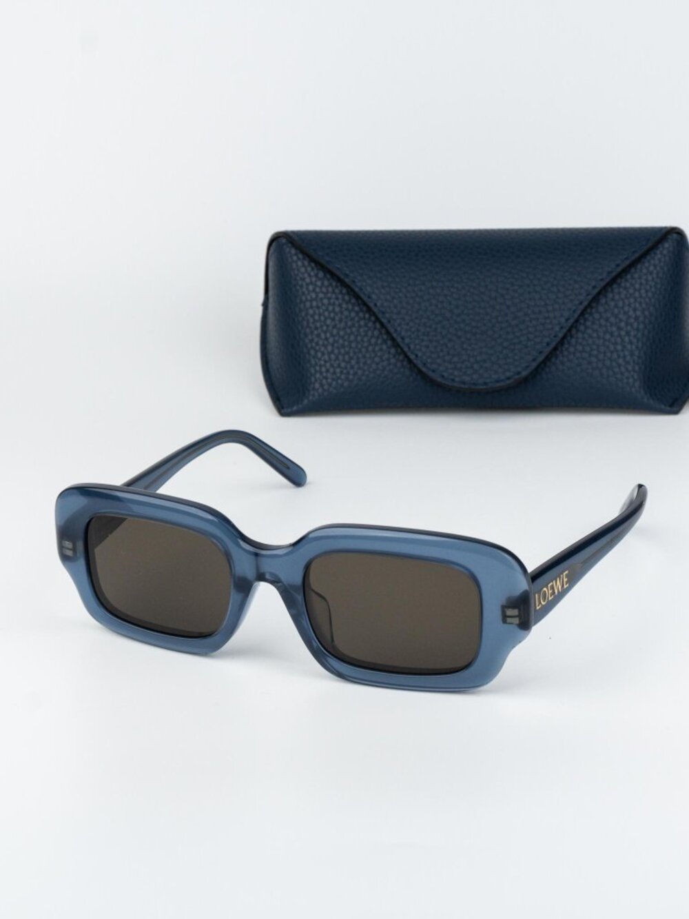 Loewe Women Sunglasses Blue Brown Rectangle LW40158F SLIM 84E NEW AUTHENTIC